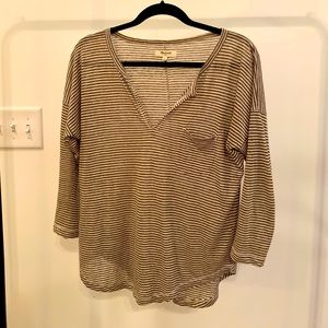 olive and cream colored madewell tunic top